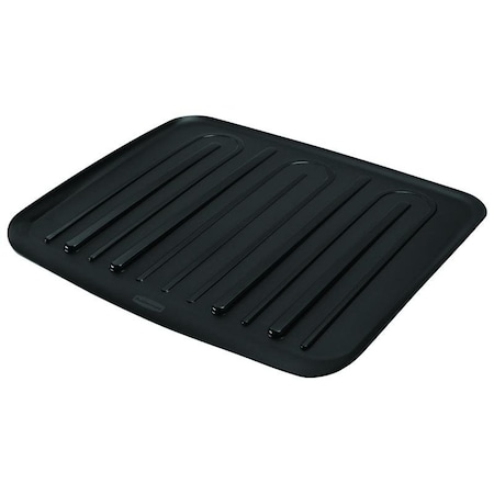 Rubbermaid Drain Board, 18 in L, 147 in W, 13 in H, Plastic, Black FG1182MABLA